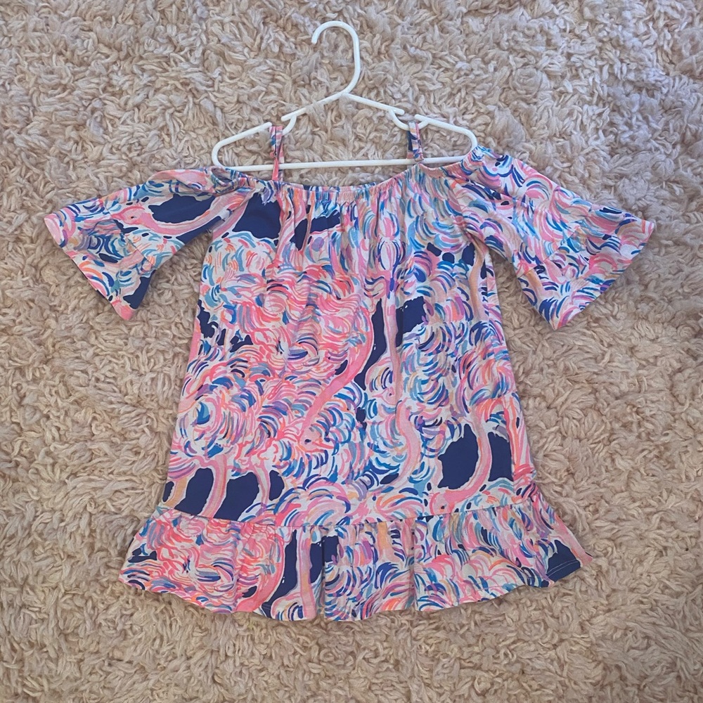 Lilly Pulitzer off the shoulder kids dress size 4 / 5 Great used condition